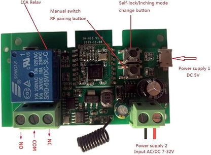 Smart Relay Module, Zigbee WiFi Wireless Garage Door Opener, 1CH DC 7-32V/USB - Image 3