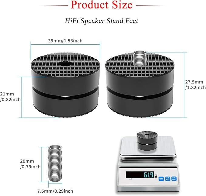 Audiocrast 4X HiFi Speaker Spikes 40×23mm Speaker Stand Feet Pads HiFi Shock - Image 4