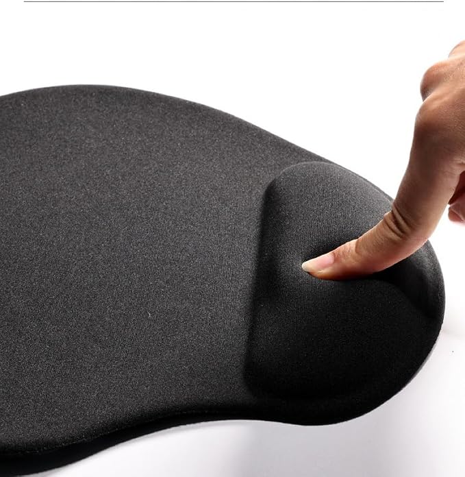 Ergonomic Mouse Pad with Wrist Support Gel Mousepad with Wrist Rest, Soft Black - Image 3