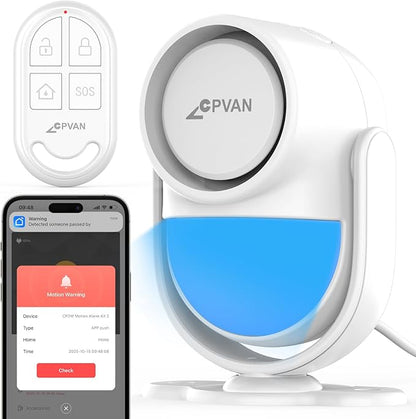 CPVAN WiFi Motion Sensor Alarm, 125dB Smart PIR Detector by CPVAN