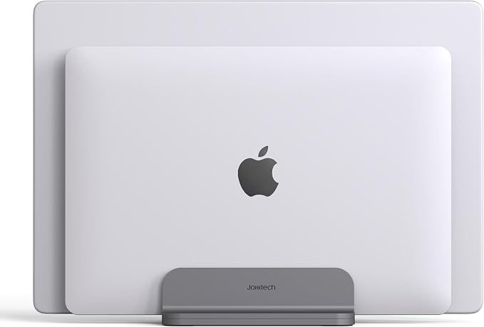 Dual Aluminum Vertical Laptop Stand Organizer, Sturdy Notebook Computer Holder - Image 6