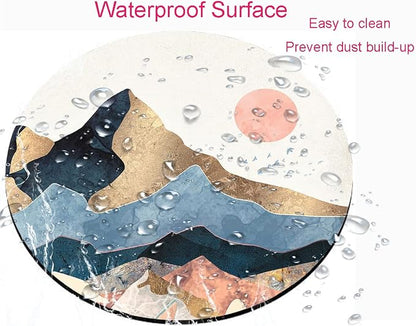 Mouse Pad, Sunrise Mountain Mouse Pad, Cute Small Round Mousepad - Image 4