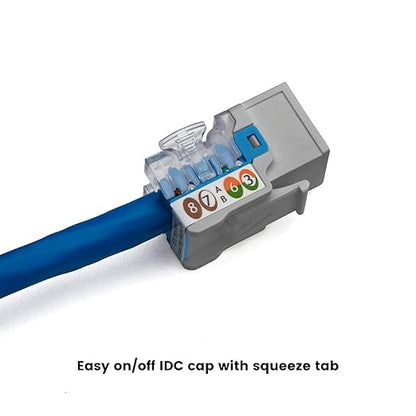 trueCABLE Cat6 Keystone Jack, Unshielded, 90 Degree Punch-Down, PoE++ 100W - Image 5