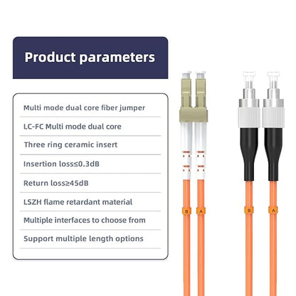 OM1 LC to FC Fiber Patch Cable, 5M/16.4FT Fiber Optic Jumper, 10GB Multimode - Image 4