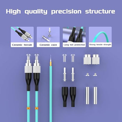 FC/UPC-FC/UPC Fiber Patch Cable OM3 100Meter/328ft 10GB Multimode Jumper Duplex - Image 4