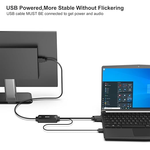 BENFEI VGA to HDMI Cable with Audio, 6 Feet 1080P Cable from VGA - Image 2