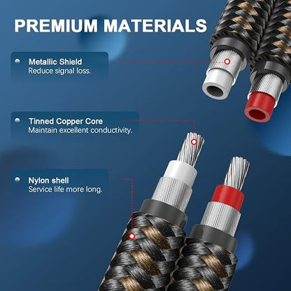 RCA Cable Subwoofer Cable 2RCA Male to 2RCA Male Stereo Audio Cable Y Splitter - Image 5