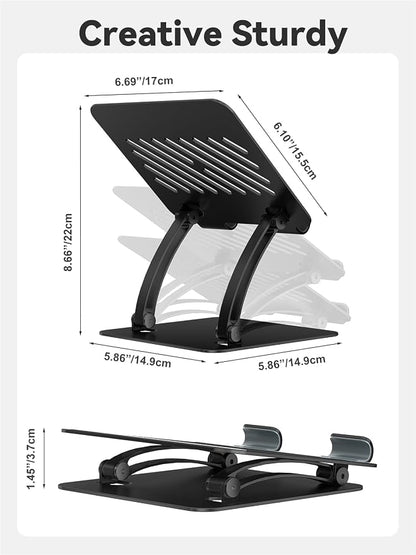 tounee Tablet Holder Stand, Dual Rod Adjustable Aluminum Desktop Stand - Image 6