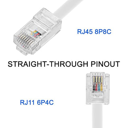 XMSJSIY RJ11 to RJ45 Phone Cable RJ11 Phone to RJ45 Ethernet Modem Data - Image 3
