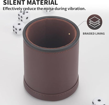 5 Pack PU Leather Dice Cups Velvet Felt-Lined Shaker Cups - Image 3