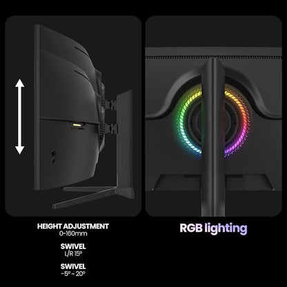 CRUA 49" Curved Gaming Monitor | DFHD, 144Hz/165Hz, AMD FreeSync, 120% sRGB - Image 7