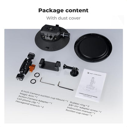 K&F CONCEPT 6" Suction Cup Camera Mount - Image 6