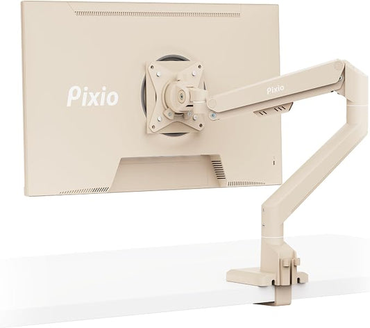 Pixio PS1S Wave Beige Single Monitor Arm Stand Desk Mount by Pixio