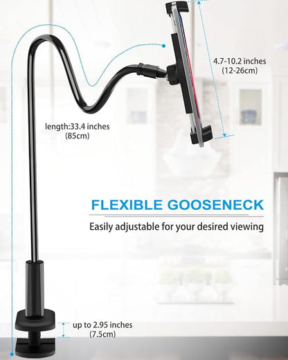 woleyi Gooseneck Tablet Holder for Bed, Flexible Long Arm Tablet Mount for Desk - Image 3