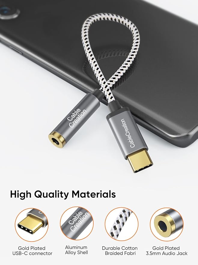 CableCreation USB C to 3.5mm Audio Adapter, Type C to Headphone Adapter - Image 3