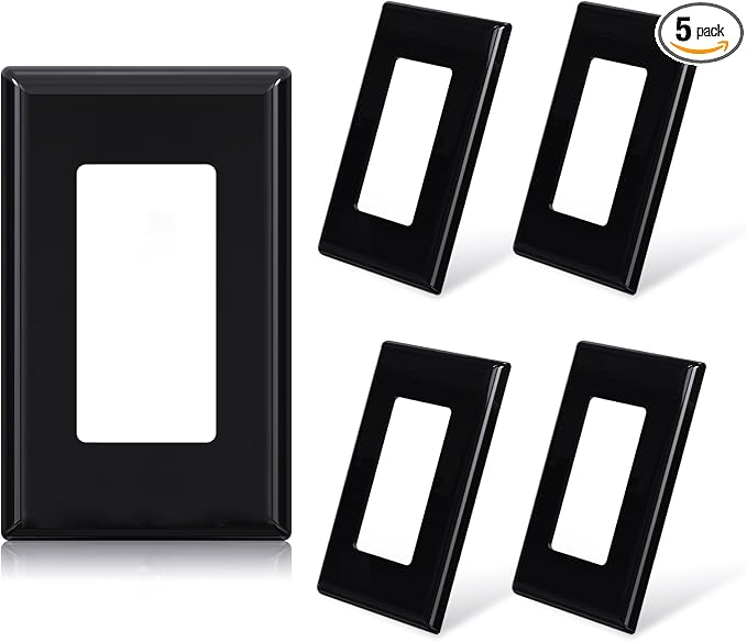 ELEGRP 1-Gang Screwless Decorative Wall Plates, Standard Size Unbreakable by ELEGRP%7CELEGROUP