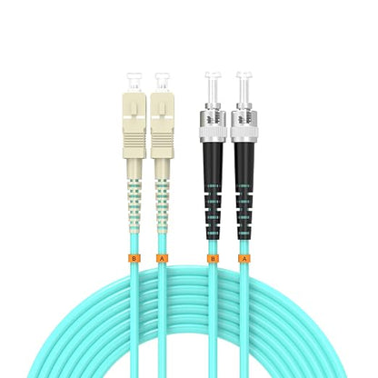 Fiber Patch Cable OM3 SC/UPC to ST/UPC 32ft/10meters, 10Gb/Gigabit MultiMode by Buacoz