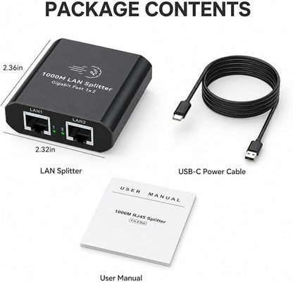 Ethernet Splitter 1 to 2 Mini Gigabit Internet Switch 1 in 2 Out LAN and RJ45 - Image 7