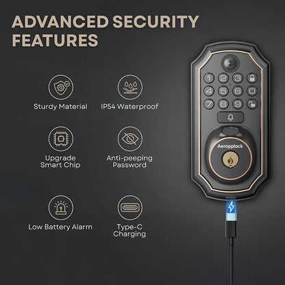 Fingerprint Door Lock Keyless Entry Door Lock Keypad Deadbolt Lock - Image 8