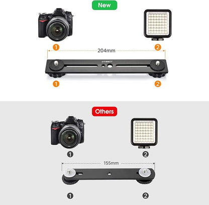 UTEBIT 8 inch Flash Bracket, Dual Camera Mount Flash Bracket Extension Bar - Image 4