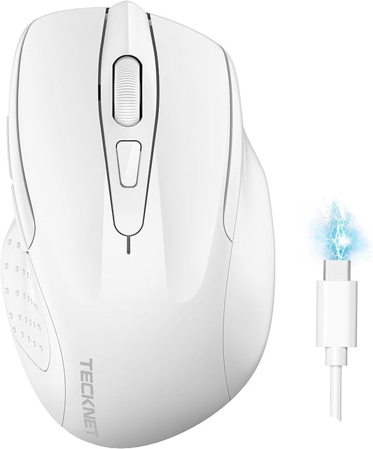 TECKNET Wireless Mouse Rechargeable 4800 DPI Silent USB A & Bluetooth Mouse 6 by Tecknet