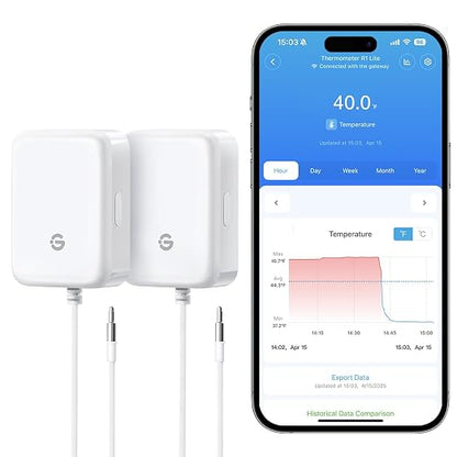 GoveeLife Refrigerator Freezer Thermometer 2 Pack, Smart APP Alerts by GoveeLife