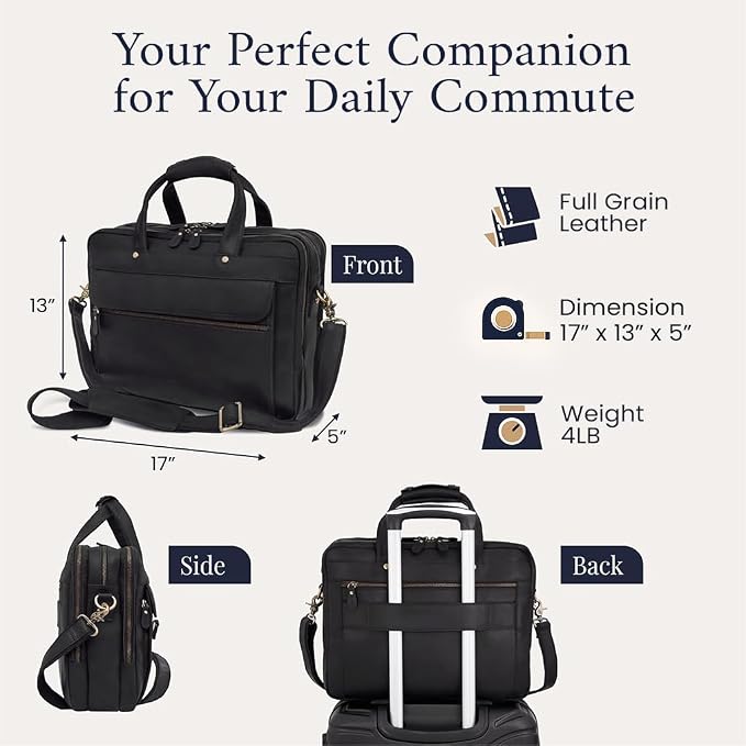 Luxorro Professional Leather Briefcase - Image 3