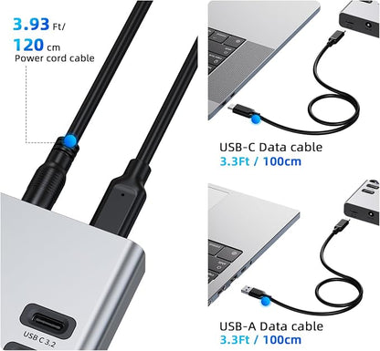 Powered USB Hub 10Gbps, 17 Ports 96W USB 3.2 Hub, 12V/8A Power Adapter - Image 6