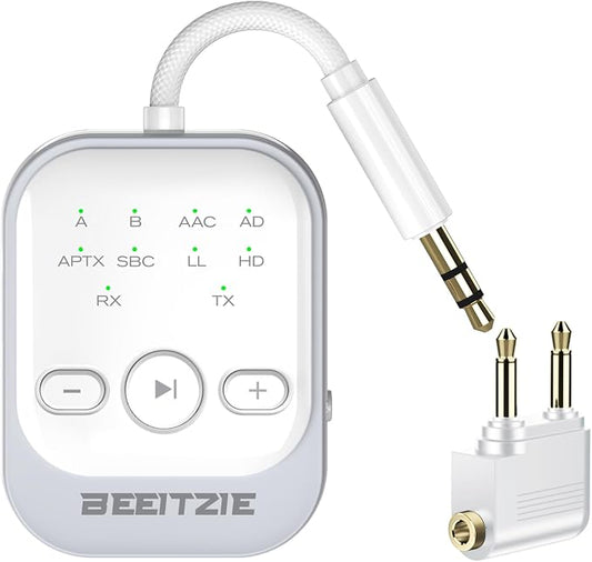 Ultra Bluetooth 5.4 Transmitter & Receiver, 2-in-1 Wireless Audio Transmitter by Beeitzie