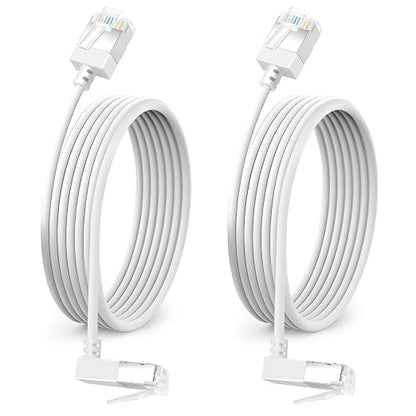 90° Downward Angled Cat 6A Ethernet Ultra Slim Cable 1.6 Feet 2Pack, Flexible by DUTEVOLNS