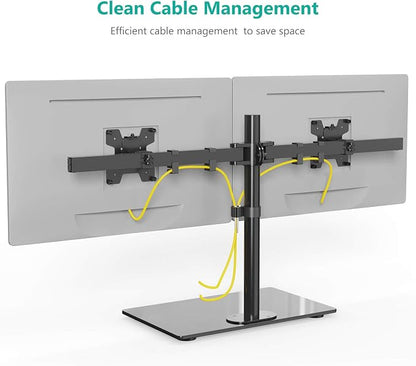 WALI Free Standing Dual Monitor Stand, Height Adjustable Monitor Mount - Image 4