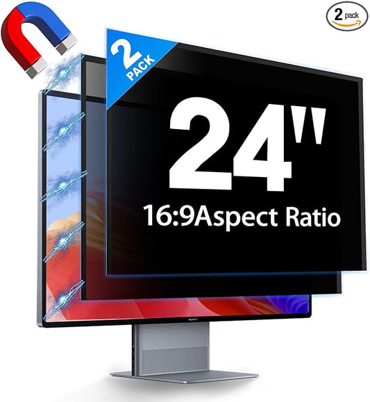 2 Pack Hidden Design Magnetic Computer Privacy Screen 24 inch, Removable Screen by JEAPKA