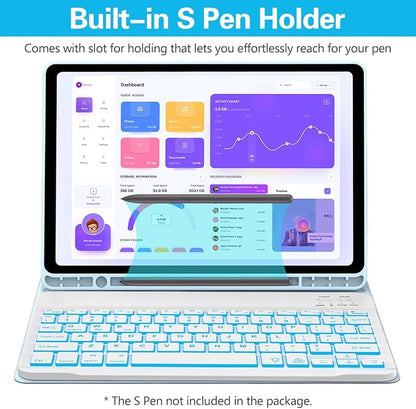 Keyboard Case for Samsung Galaxy Tab A9 Plus 5G 11 inch 2023, 7 Color Backlit - Image 2
