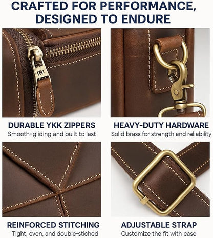 Luxorro Full Grain Leather Briefcase - Image 5