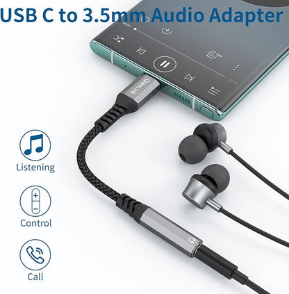 USB Type C to 3.5mm Female Headphone Jack Adapter, USB C to Aux Audio Dongle - Image 2