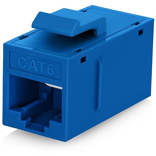 Everest Cat6 RJ45 Keystone Coupler in Blue by EverestMediaSolutions