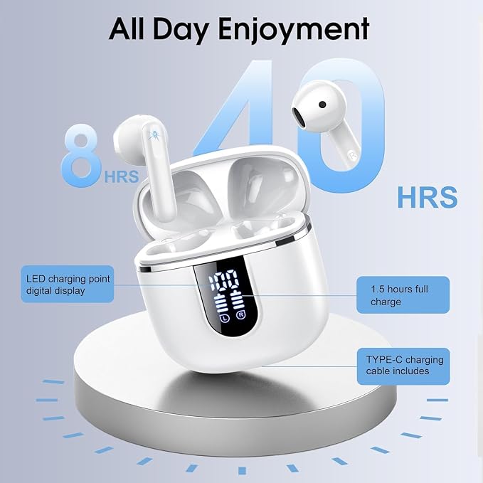 Wireless Earbuds, 40H Ultralight in-Ear Buds, IP7 Waterproof Earphones - Image 3