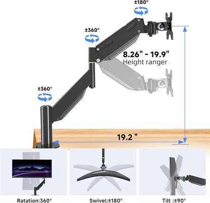 Pholiten Premium Aluminum Heavy Duty Monitor Arm，Ultrawide Monitor Arm - Image 3