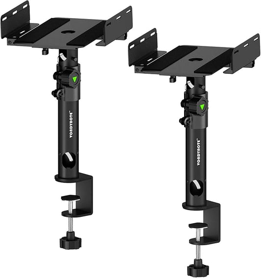 Set of 2 Dual Side Clamping Studio Monitor Stands Desktop Clamp Speaker Stands by Vondynote