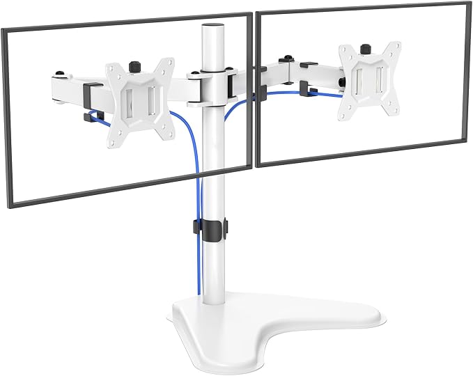 HUANUO 32 inches Dual Monitor Stand up to 17.6lbs, High-Grade Aluminum by HUANUO