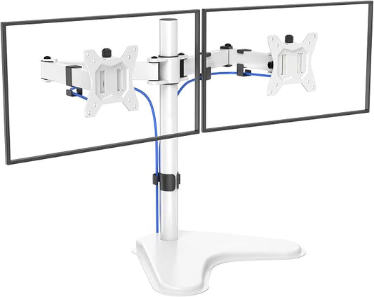 HUANUO 32 inches Dual Monitor Stand up to 17.6lbs, High-Grade Aluminum by HUANUO