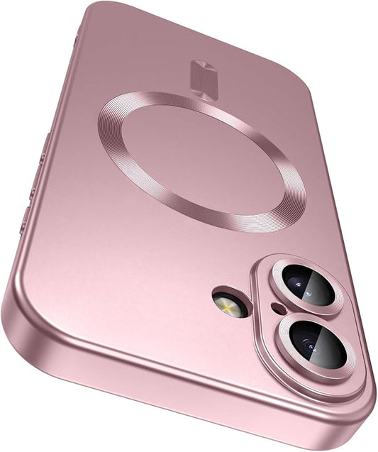 Magnetic for iPhone 16 Plus Case Slim Soft Silicone Bumper Shockproof Metallic by LEKEVO