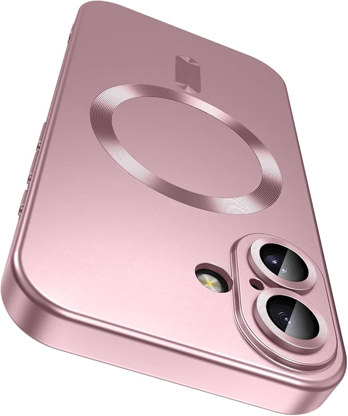 Magnetic for iPhone 16 Case Slim Soft Silicone Bumper Shockproof Metallic by LEKEVO