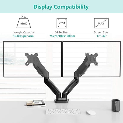 WALI Dual Monitor Mount, Monitor Arms - Image 3