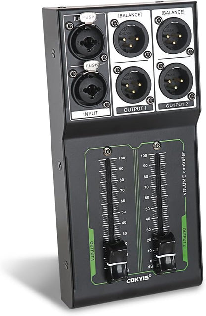 Passive Stereo Volume Controller, XLR 2 Input 2 Output Stereo Studio Controller by DHASUWT