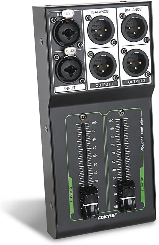 Passive Stereo Volume Controller, XLR 2 Input 2 Output Stereo Studio Controller by DHASUWT