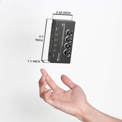 Fifine Headphone Amplifier 4 Channels Metal Stereo Audio Amplifier, Mini - Image 2