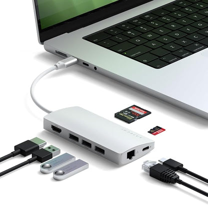 Satechi 8 in 1 USB C Hub Multiport Adapter V2, 4K HDMI, 115W USB C PD Charging by Satechi