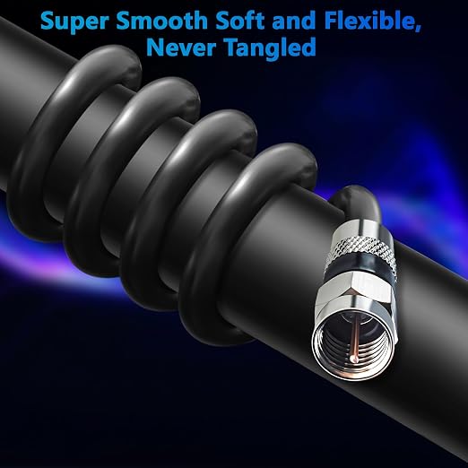 Elecan 2 Ft/2 Pack RG6 Coaxial Coax Cable Connectors Set, Quad Shielded - Image 5