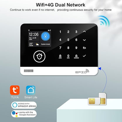 Home Security System, 4G/WiFi GSM SMS Wireless Home Alarm System - Image 3